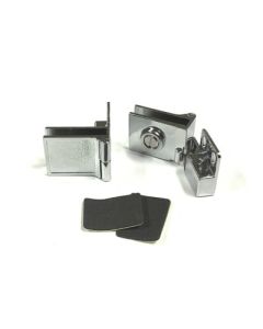 Wood Technology 2251.001.010 Die-Cast Zinc Glass Door Hinge, 1/8 - 1/4 in THK Door, Self-Close, 170 deg, Screw/Side Mount, Inset Overlay, Chrome