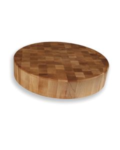 Wood Welded West AJA01818 Maple Non-Reversible Chopping Block, Round, 18 in L x 18 in W x 3-1/2 in THK, Rubbed Oil