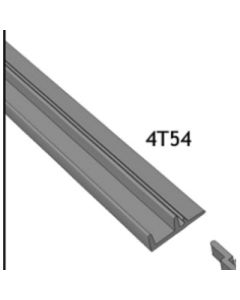 Woodfold 4T54 PVC Straight Tambour Track, 48 in L x 1 in W x 3/8 in H, Flush Mount, Brown