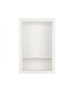 Wilsonart Wetwall 15512 Designer White Recessed Niche | Double Shelf | 10”W x 15-1/8”H